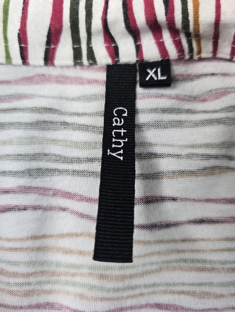 Cathy Daniels striped button-front blouse - Picture 3 of 5